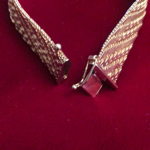 Vintage IBB Sterling Silver Wide Woven Bracelet - Picture 6 of 15